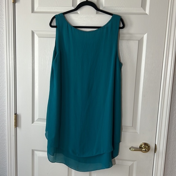 Soft Surroundings Sleeveless Slip Dress Lined Shift Teal/Turquoise, Sz XL - Picture 2 of 7